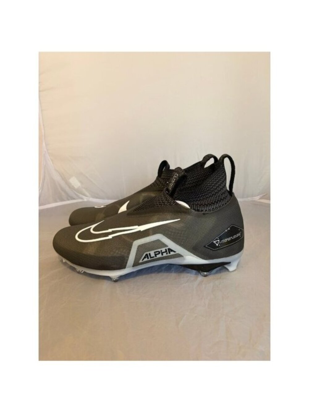 Nike alpha menace elite 3 detachable football cleats black mens sz 14 DR5659 001